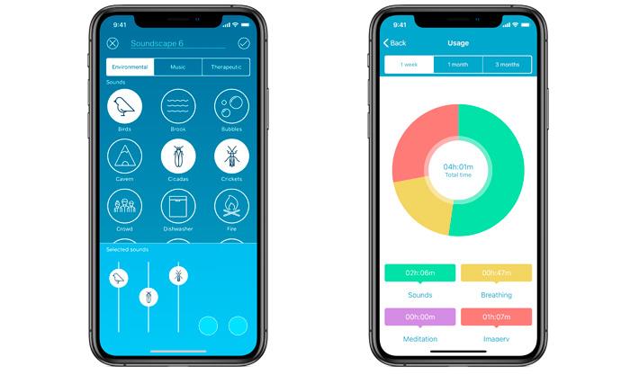 Relief app color scheme and soundscape iPhone new version